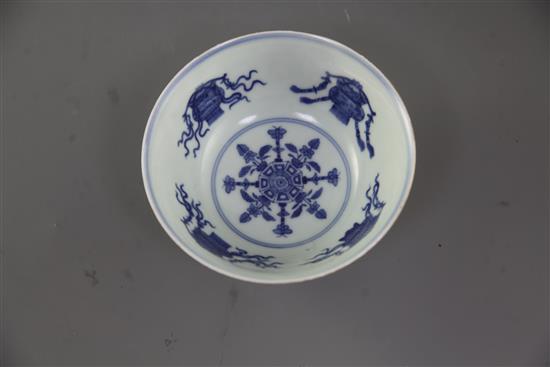 A Chinese yellow ground bowl, Jiaqing six character seal mark and of the period (1796-1820), diameter 15cm